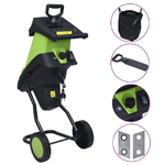 vidaXL Trituratore da Giardino Elettrico con 2 Lame Extra 2400 W