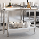 vidaXL Tavolo da Lavoro da Cucina 110x55x85 cm in Acciaio Inossidabile