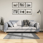 vidaXL Tappeto Shaggy a Pelo Lungo Moderno Grigio 120x120 cm