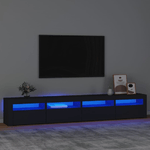 vidaXL Mobile Porta TV con Luci LED Nero 240x35x40 cm