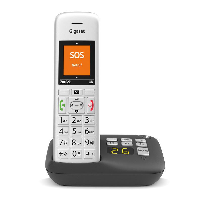 Gigaset-E390A-Telefono-DECT-Identificatore-di-chiamata-Argento