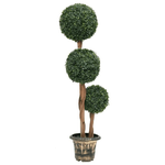 vidaXL Pianta di Bosso Artificiale a Sfera con Vaso Verde 119 cm