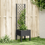 vidaXL Fioriera da Giardino con Traliccio Nera 40x40x142 cm in PP