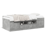 VidaXL Divano Letto con Cassetti Grigio Cemento 75x190 cm Multistrato