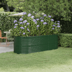 vidaXL Letto Giardino Acciaio Verniciato a Polvere 224x80x68 cm Verde