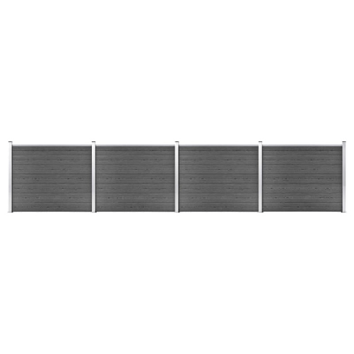 vidaXL Set Pannelli di Recinzione in WPC 699x146 cm Nero