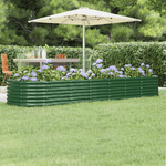 vidaXL Letto Giardino Acciaio Verniciato a Polvere 296x80x36 cm Verde