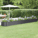 vidaXL Letto da Giardino in Acciaio a Polvere 440x80x36 cm Antracite