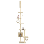 vidaXL Albero per Gatti con Tiragraffi in Sisal 260 cm Beige