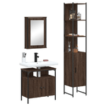 vidaXL Set Mobili da Bagno 3 pz Rovere Marrone in Legno Multistrato