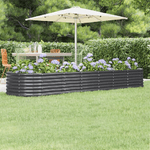 vidaXL Letto da Giardino in Acciaio a Polvere 296x80x36 cm Antracite