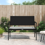 vidaXL Panca da Giardino a 2 Posti con Cuscino in Polyrattan Nero