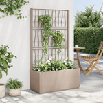 vidaXL Fioriera Giardino con Traliccio Marrone Chiaro 80x36x140 cm PP