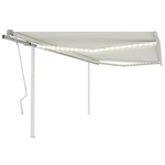 vidaXL Tenda da Sole Retrattile Manuale con LED 4x3 m Crema