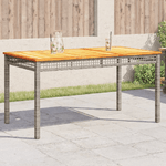 vidaXL Tavolo da Giardino Grigio 140x80x75cm Polyrattan e Legno Acacia