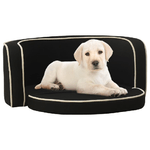 vidaXL Divano Cani Pieghevole Nero 76x71x30 cm Cuscino Lino Lavabile