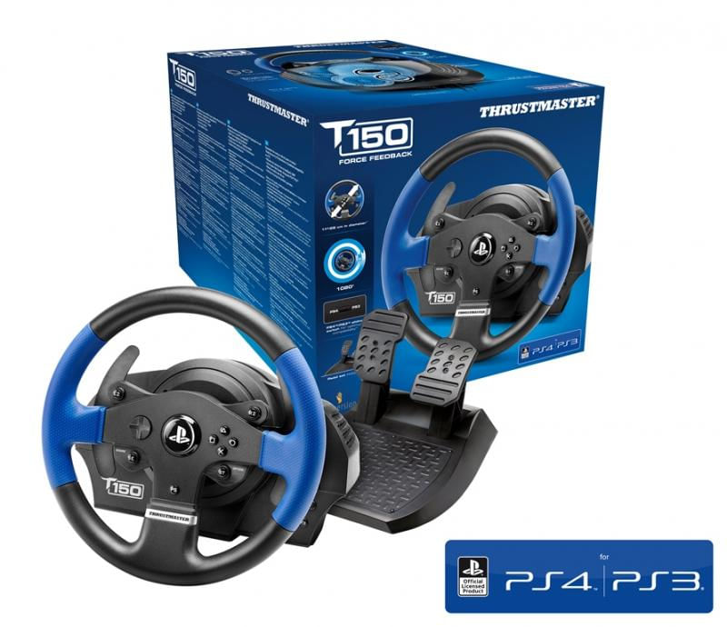 Thrustmaster-T150-Force-Feedback-Nero-Blu-USB-Sterzo---Pedali-PC-PlayStation-4-Playstation-3