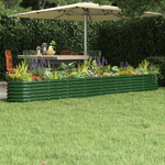 vidaXL Letto Giardino Acciaio Verniciato a Polvere 332x40x36 cm Verde