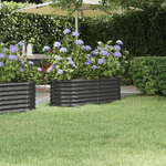 vidaXL Letto da Giardino in Acciaio a Polvere 114x40x36 cm Antracite