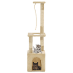 vidaXL Albero per Gatti con Tiragraffi in Sisal 109 cm Beige