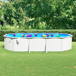 vidaXL Piscina con Pareti in Acciaio Ovale 610x360x120 cm Bianca