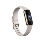 Fitbit Luxe AMOLED Braccialetto per rilevamento di attivita' Oro, Bianco