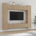 Set Mobili Porta TV 8pz Rovere Sonoma in Legno Ingegnerizzato