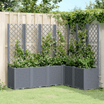 vidaXL Fioriera Giardino con Graticcio Grigia 120x120x140 cm in PP