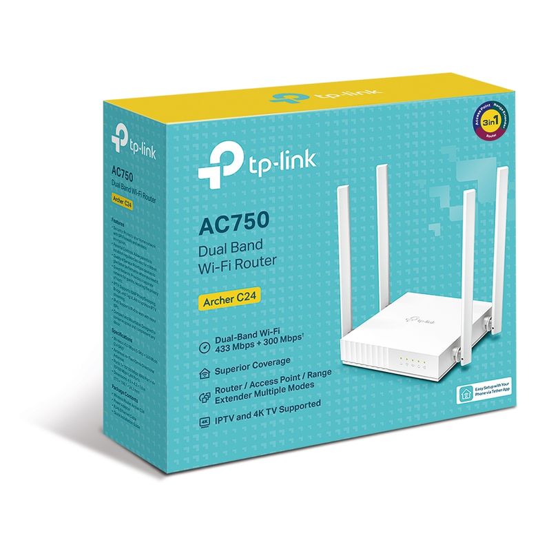 TP-Link-ARCHER-C24-router-wireless-Fast-Ethernet-Dual-band--2.4-GHz-5-GHz--Bianco