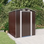 VidaXL Capanno da Giardino Marrone Scuro 192x191x223cm Acciaio Zincato