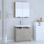 vidaXL Set di Mobili da Bagno 2 pz Grigio Cemento in Legno Multistrato