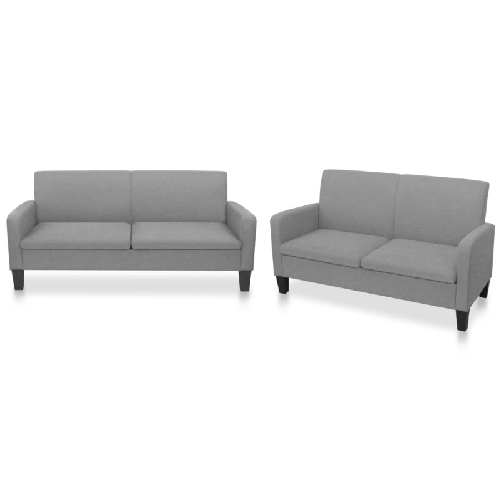 vidaXL Set di Divani 2 pz in Tessuto Grigio Chiaro