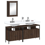 vidaXL Set Mobili da Bagno 3 pz Rovere Marrone in Legno Multistrato