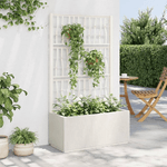 vidaXL Fioriera da Giardino con Traliccio Bianco 80x36x140 cm PP