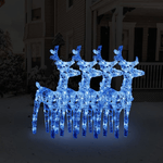 Renne di Natale 4 pz Blu 160 LED in Acrilico