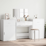 vidaXL Set da Toeletta 4 pz Bianco in Legno Multistrato