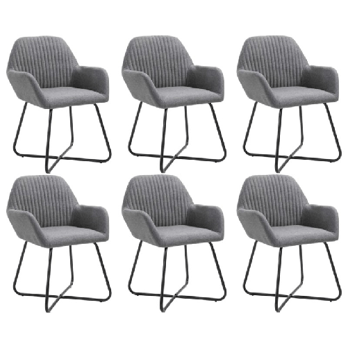 vidaXL Sedie da Pranzo 6 pz Grigio Scuro in Tessuto