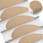 Tappeti Autoadesivi Scale Aspetto Sisal 15 pz 65x21x4 cm Sabbia