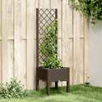 vidaXL Fioriera da Giardino con Traliccio Marrone 40x40x142 cm in PP