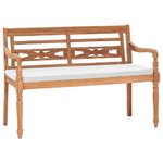 vidaXL Panchina Batavia con Cuscini 120 cm in Teak