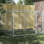 vidaXL Gabbia per Cani con Porta Grigia 2x2x1,5 m in Acciaio Zincato