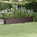 vidaXL Letto Giardino Acciaio Verniciato a Polvere 224x40x36cm Marrone