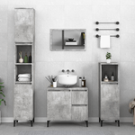 vidaXL Armadietto Bagno Grigio Cemento 30x30x100 cm Legno ingegnerizzato