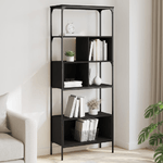 Libreria a 5 Ripiani Nera 76x33x188,5 cm in Legno ingegnerizzato