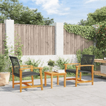 vidaXL Sedie da Giardino 2pz Nere in Polyrattan e Legno di Acacia