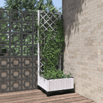 vidaXL Fioriera da Giardino con Graticcio Bianco 40x40x121,5 cm PP