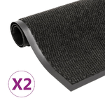 vidaXL Tappeti Antipolvere 2 pz Rettangolari Trapuntati 90x150 cm Neri