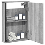 vidaXL Mobile Specchio da Bagno Grigio Sonoma 42x12x60 cm Multistrato