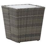 vidaXL Tavolino Grigio 41,5x41,5x43 cm in Polyrattan e Vetro Temperato