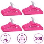 vidaXL Set Appendiabiti 100 pz Antiscivolo Rosa in Velluto